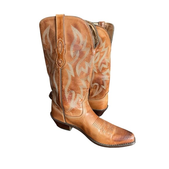 Women's Nocona Caramel Brown Western Cowgirl Posh Cowboy Boots NL1604 Size 7.5 B - Picture 7 of 9